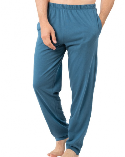 Pijama largo abotonado 100% Algodón Eminence Casual (Blanc/Bleu)