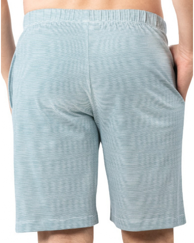 Pyjama court boutonné 100% Coton Eminence Casual (Bleu/Blanc)