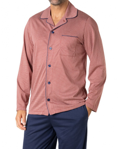 Pijama largo Jersey 100% Algodón Eminence Mercerise (Rouille/Marine)