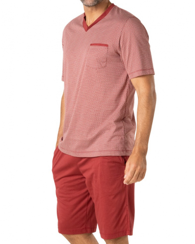 Pyjama court en Jersey 100% Coton Eminence Mercerise (Rouille)