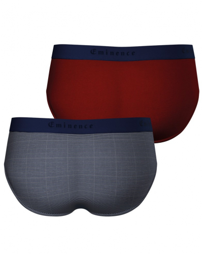 Lot de 2 slips en coton Eminence Daily Made In France (Marinière/Bleu Cobalt)