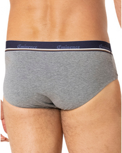 Paquete de 2 briefs algodón stretch Eminence Club (Bleu/Gris Chiné)