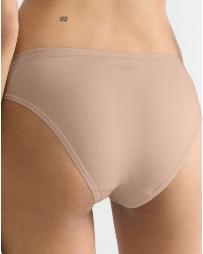 Paquete de 3 calzoncillos mini en algodòn orgánico GO Daily Cotton Sloggi (New Beige)