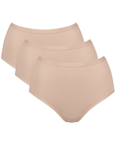 Paquete de 3 calzoncillos de cintura alta algodòn bio Sloggi Go Daily Cotton (New Beige)
