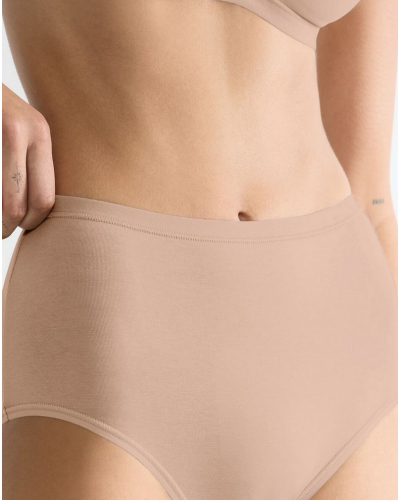 Paquete de 3 calzoncillos de cintura alta algodòn bio Sloggi Go Daily Cotton (New Beige)