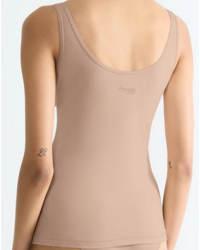 Camiseta sin mangas algodòn bio Sloggi GO Daily Cotton (New Beige)