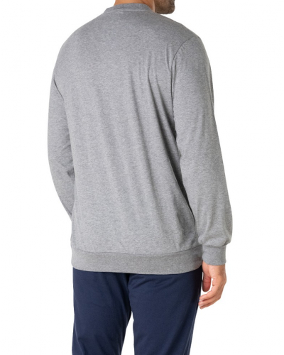 Long pajamas 100% Organic Cotton Eminence (Gris Chiné/Marine)