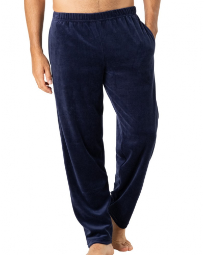 Long v-neck velvet pajamas Eminence Velours (Marron/Marine)