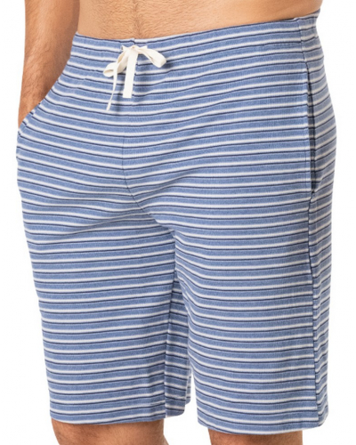 Short pajamas 100% Cotton Eminence Interlock (Bleu Chiné/Blanc)