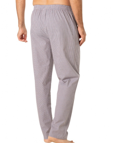 Pyjama long boutonné 100% Coton Eminence Popeline (Rouge/Bleu/Blanc)