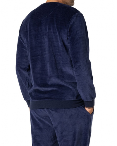 Pyjama long jogger Eminence Velours (Marine)