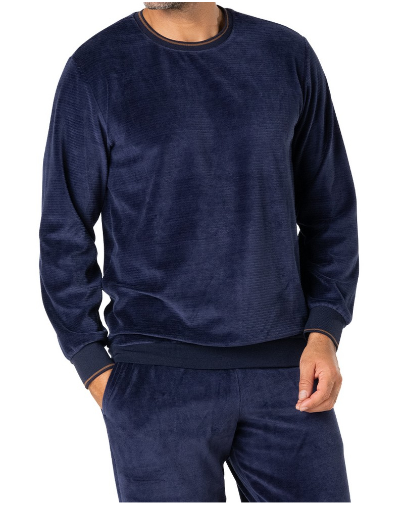 Pyjama long jogger Eminence Velours (Marine)