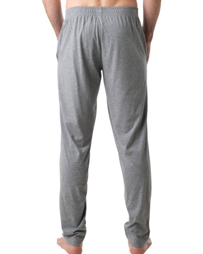 Long v-neck pajamas 100% Cotton Eminence Club (Bleu/Gris Chiné)