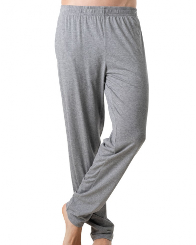 Pijama largo cuello V 100% Algodón Eminence Club (Bleu/Gris Chiné)