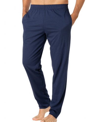 Pyjama long col V 100% Coton Eminence Club (Marine)