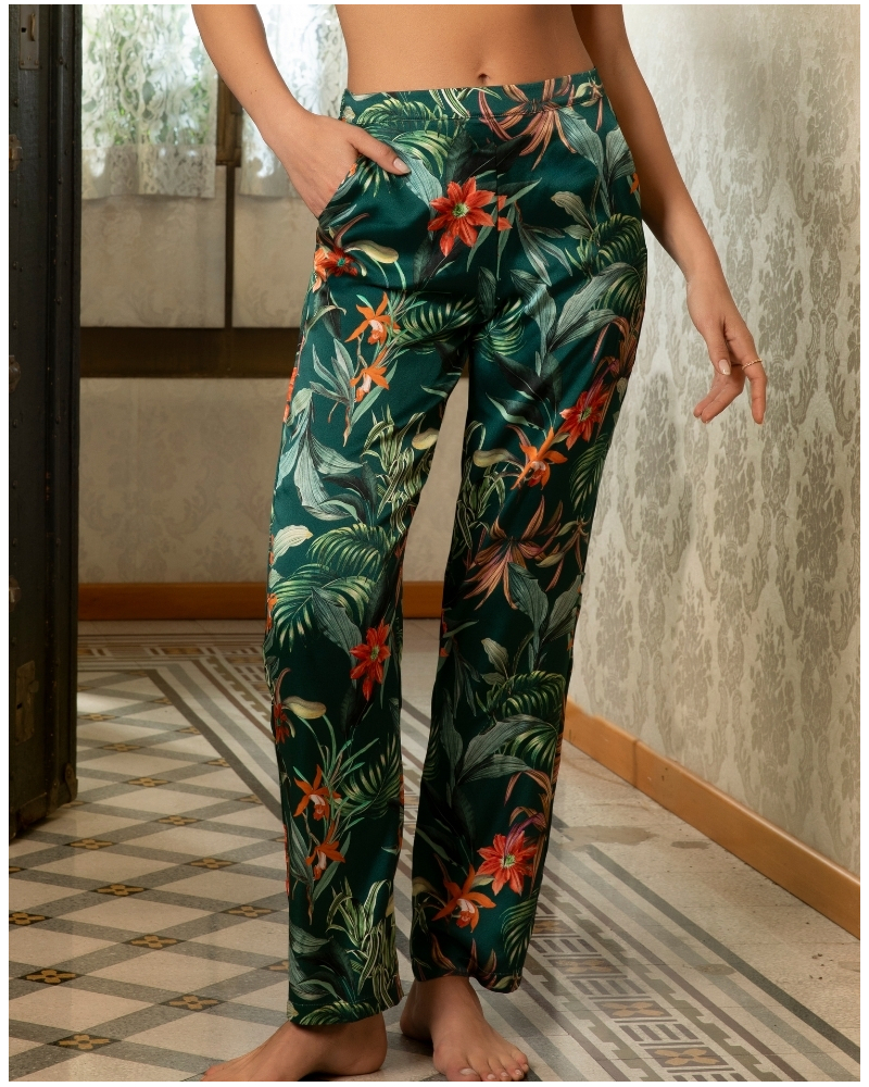 Pantalon en soie Lise Charmel Tropique en Fleurs (Nature Tropic)