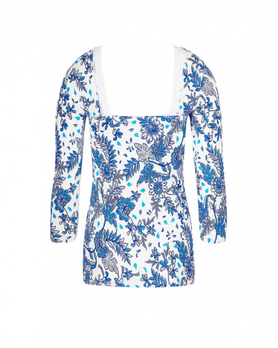 Tee-shirt manches longues Antigel Patio Fraîcheur (Bleu Azul)