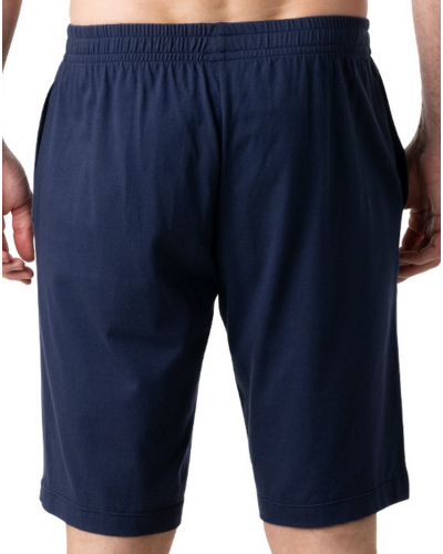 Pyjama court boutonné col V 100% Coton Eminence Club (Marron/Marine)