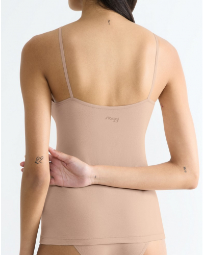 Camiseta sin mangas con tirantes finos Algodón Organicó Sloggi GO Daily Cotton (New Beige)