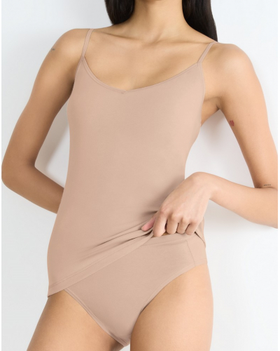 Débardeur bretelles spaghetti Coton Bio Sloggi GO Daily Cotton (New Beige)