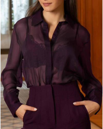 Chemise 100% soie Lise Charmel Variations Désir (Purple Désir)