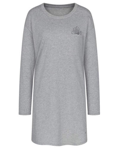 Chemise de nuit manches longues 100% Coton Nuit Triumph (Dark Grey Melange)