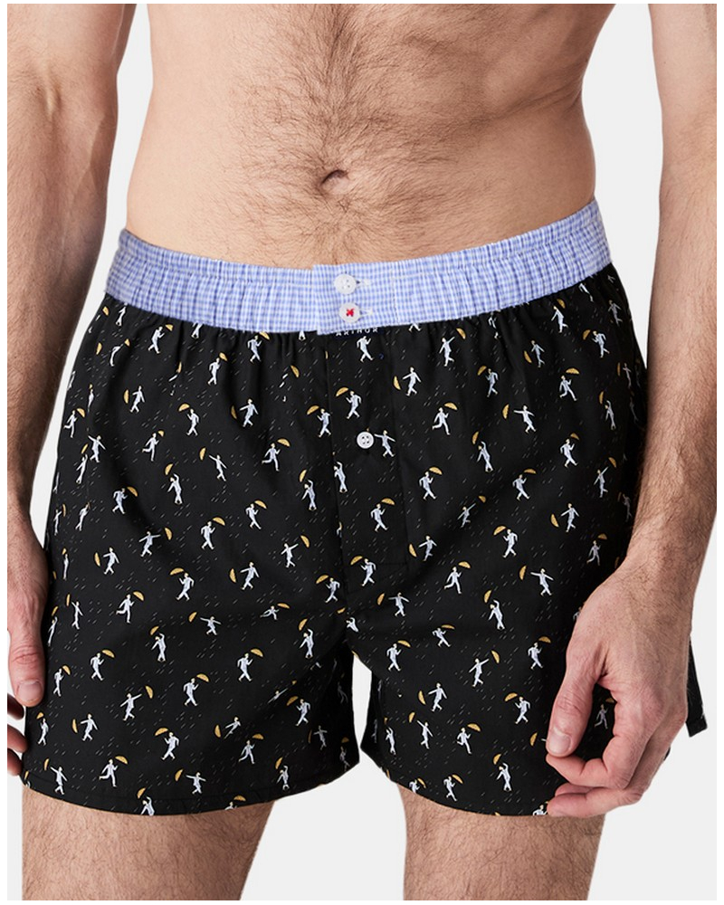 Boxer calzoncillo suspensorio 100% algodón orgánico Arthur (Negro)