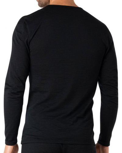 Wool long-sleeved o-neck t-shirt Eminence Ligne Chaude Mérinos (Black)