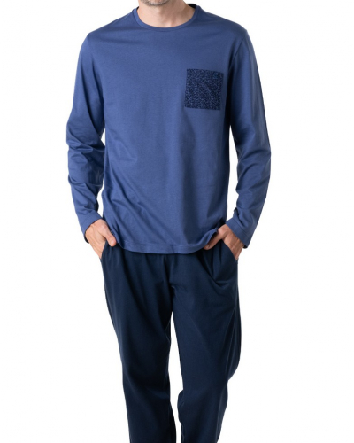 Pijama largo 100% Algodón Eminence Liberty (Bleu/Marine)