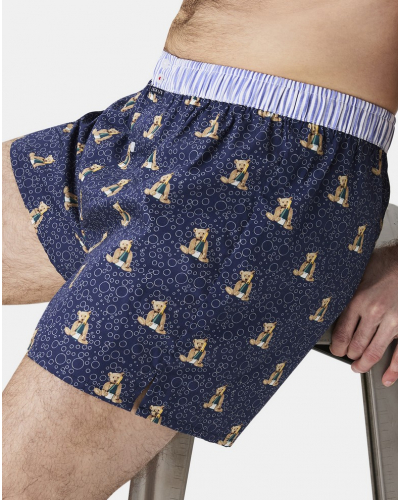 Caleçon slip à suspensoir 100% coton bio Arthur (Marine)