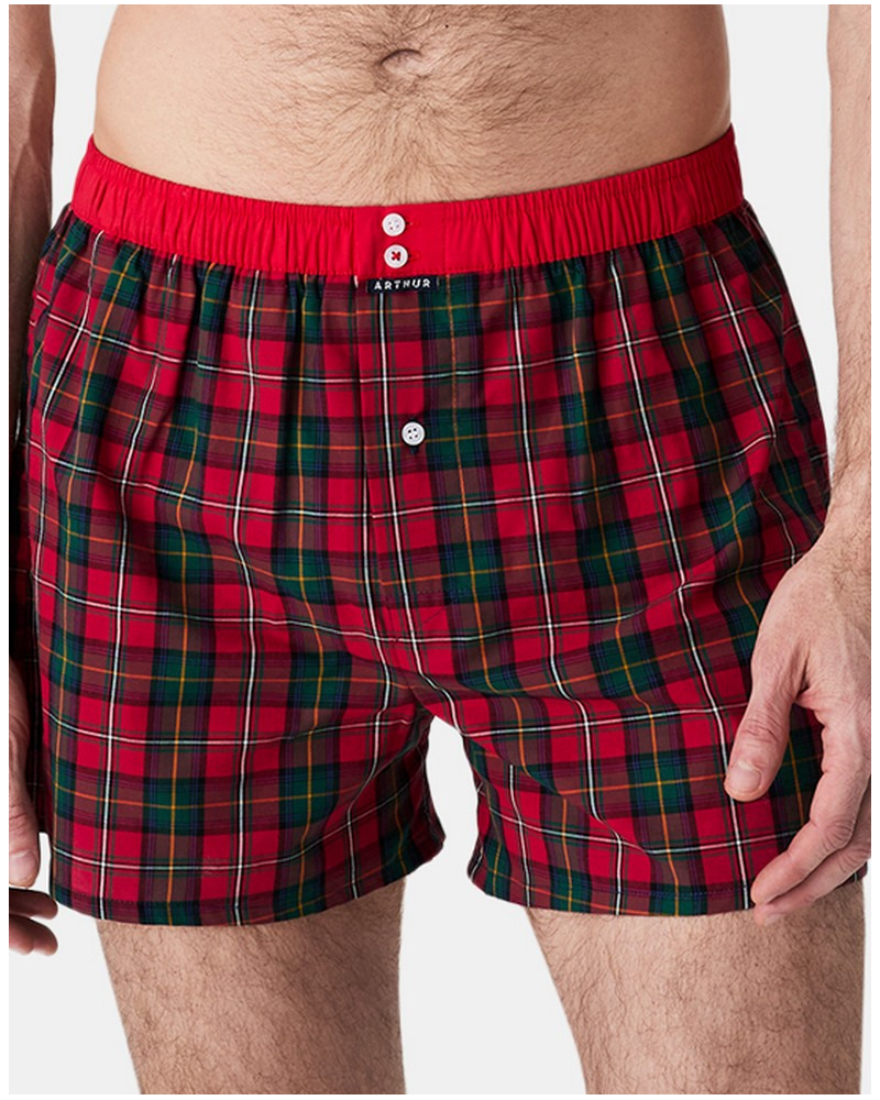 Boxer calzoncillo suspensorio 100% algodón orgánico Arthur (Rojo)