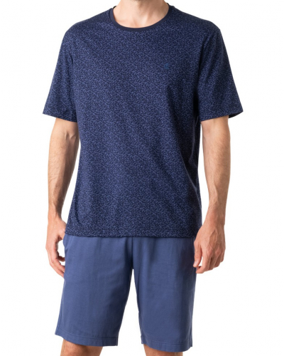 Pyjama court 100% Coton Eminence Liberty (Marine/Bleu)