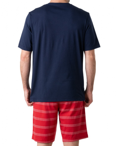 Pijama corto 100% Algodón Eminence Nautique (Marine/Rouge)
