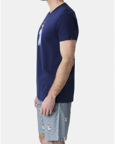 Pijama bermuda Jersey 100% algodón Arthur (Gris)