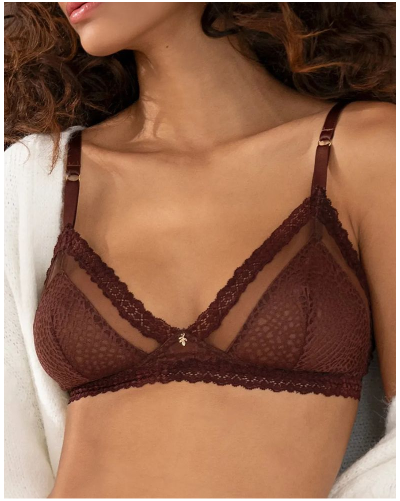 Sujetador sin aros Antigel Exquise en Dentelle (Cappuccino)