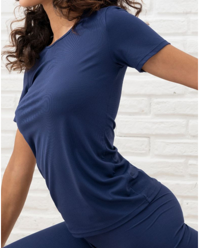 Tee-shirt manches courtes Antigel En Mode Yoga (Bleu Yoga)
