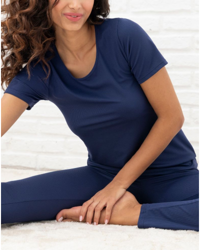 Camiseta de manga corta Antigel En Mode Yoga (Bleu Yoga)