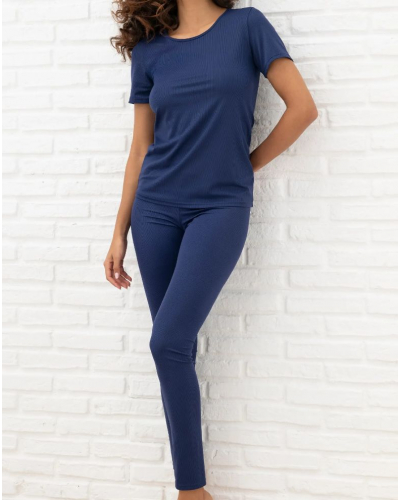 Camiseta de manga corta Antigel En Mode Yoga (Bleu Yoga)