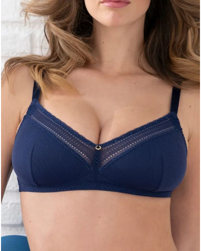 Soutien-gorge sans armature bonnets profonds Antigel En Mode Yoga (Bleu Yoga)