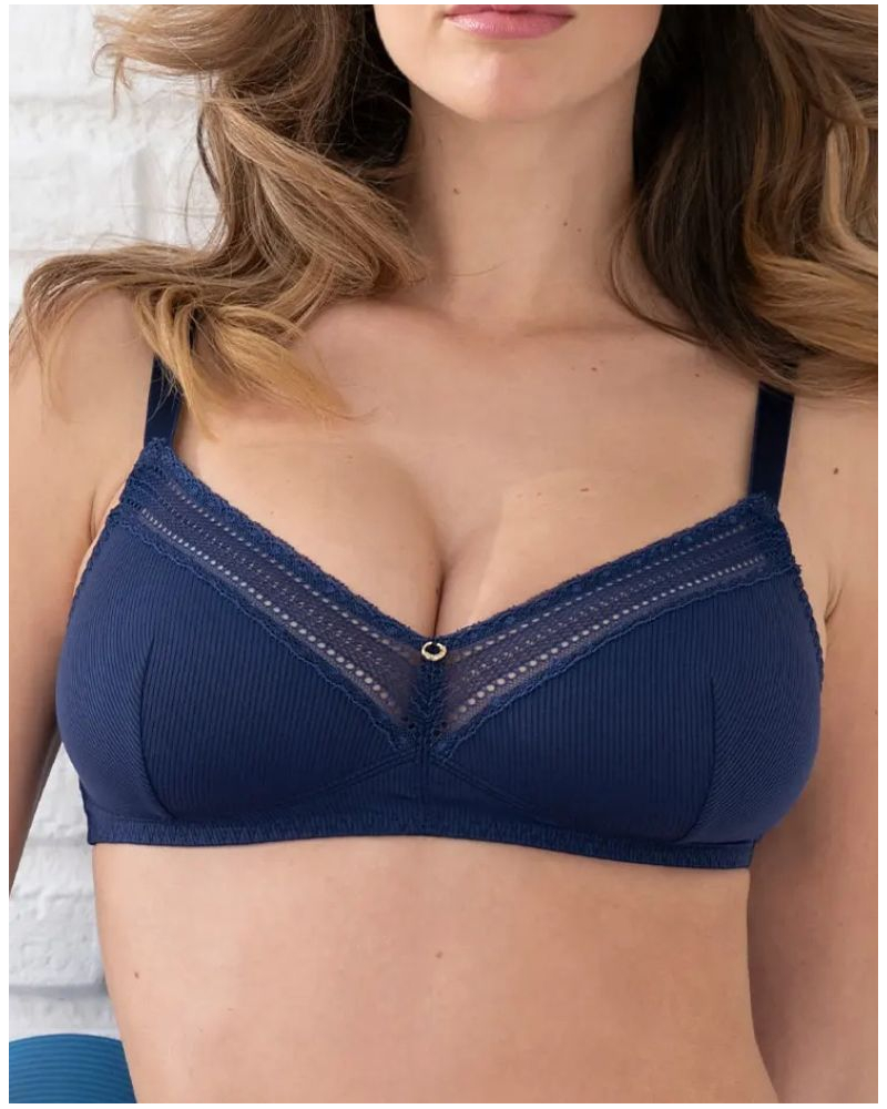 Soutien-gorge sans armature bonnets profonds Antigel En Mode Yoga (Bleu Yoga)