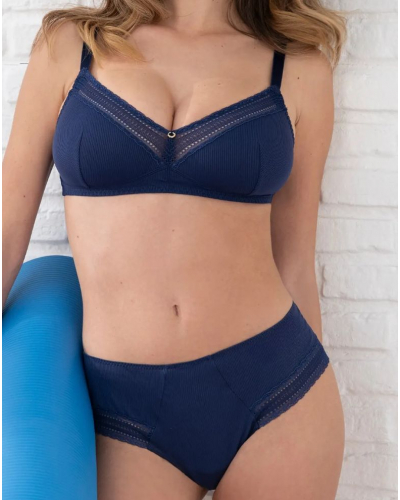 Soutien-gorge sans armature bonnets profonds Antigel En Mode Yoga (Bleu Yoga)