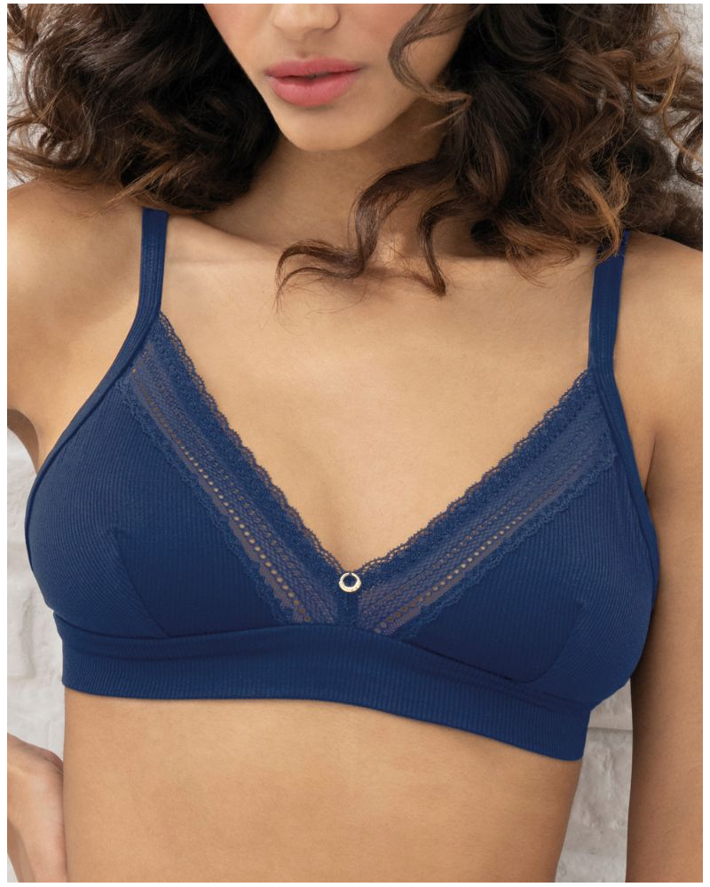 Wireless triangle bra Antigel En Mode Yoga (Bleu Yoga)