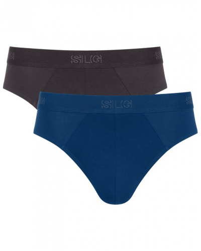 Lot de 2 slips en coton Sloggi SLG Base (Noir/Bleu)
