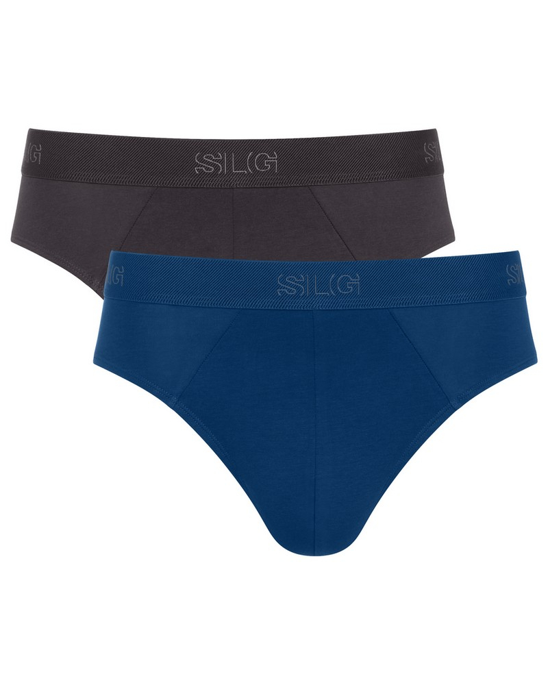 Paquete de 2 calzoncillos de algodón Sloggi SLG Base (Noir/Bleu)