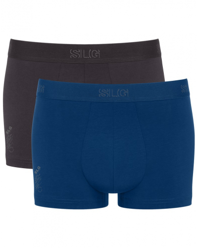 Pack of 2 cotton boxer shorts Sloggi SLG Base (Noir/Bleu)