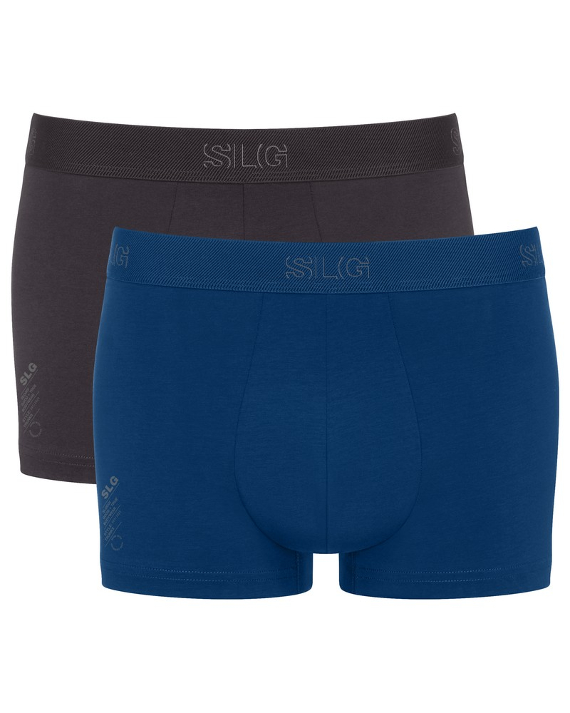 Pack of 2 cotton boxer shorts Sloggi SLG Base (Noir/Bleu)