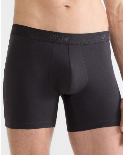 Paquete de 2 boxers largos de algodón Sloggi SLG Base (Noir/Bleu)