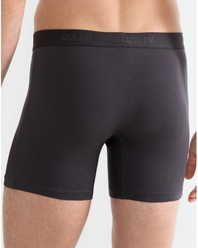 Paquete de 2 boxers largos de algodón Sloggi SLG Base (Noir/Bleu)