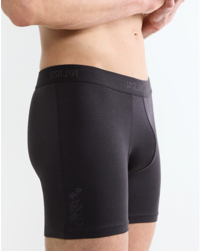 Pack of 2 cotton long boxers shorts Sloggi SLG Base (Noir/Bleu)