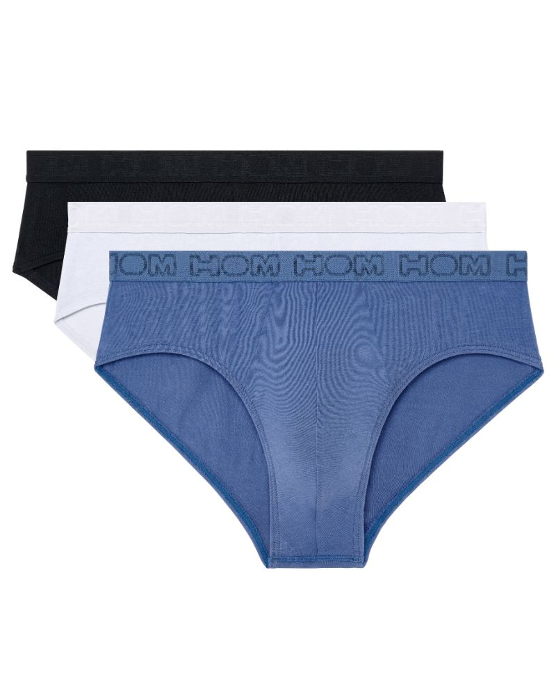 Lot de 3 mini slips coton HOM Armand (Noir/Bleu/Blanc)
